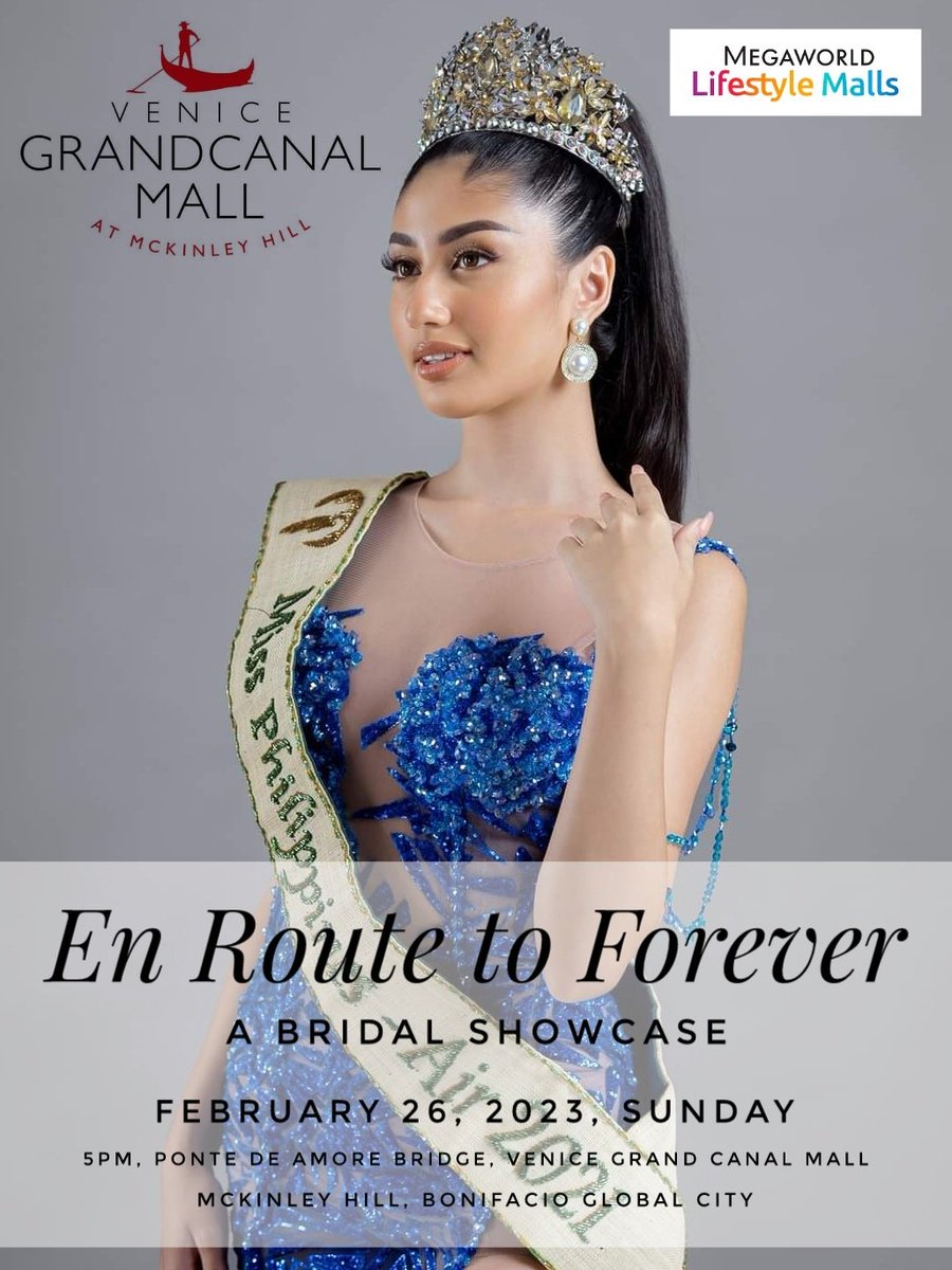 REACollection's tweet photo. Next event. February 29, 5pm at Venice Grand Canal Mall BGC.  Miss Phil Earth Air 2021 Ms Ameera Almamari in Ranel Espaldon Atelier Bridal.
#RanelEspaldonAtelier
#REACollection
#WearREA
#RanelEspaldonBridal https://t.co/KAFwcvyYfP