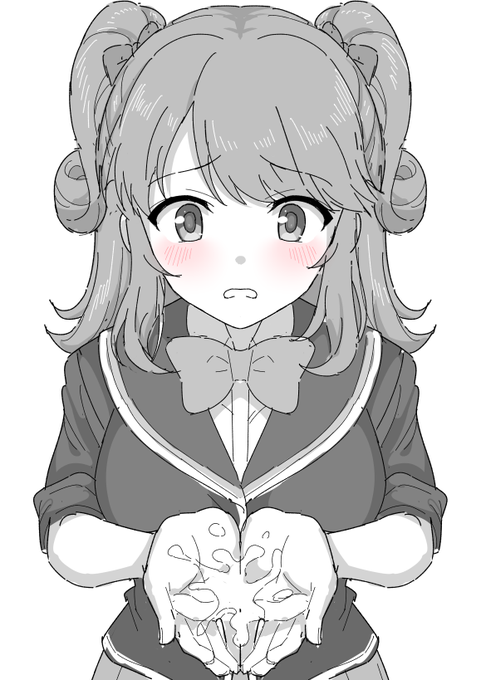 定期的に湧く「エミちゃん描きたい欲」が生じたので「おててで受け止めてくれるエミちゃん」を落書きしてみました。 