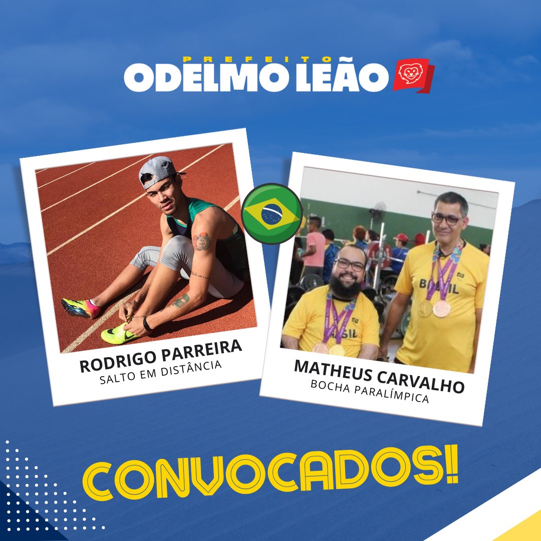 odelmoleao's tweet photo. Rodrigo Parreira da APARU/FUTEL/Praia e Mateus Carvalho da CDDU/FUTEL/Praia foram chamados para a Semana de Treinamento da Seleção Brasileira de Atletismo Paralímpico!
Boa sorte meninos, vocês nos enchem de orgulho!
#Paradesporto #FUTEL #APARU #CDDU #OdelmoLeão #Uberlândia https://t.co/PNE89ZZrvG