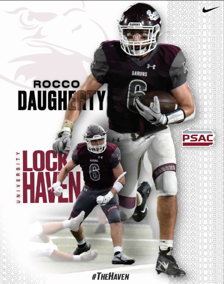 Rocco_Doc6's tweet photo. On to the next chapter! 
100% COMMITTED ‼️THE HAVEN
I would like to thank everyone who has helped me along this journey to get to the next level. I am humbled and very excited to continue my athletic and academic career! 
#LockedIn 
@Coach_Mul @CoachHahnMCFB @LHU_Football https://t.co/JZyjVa8hb5