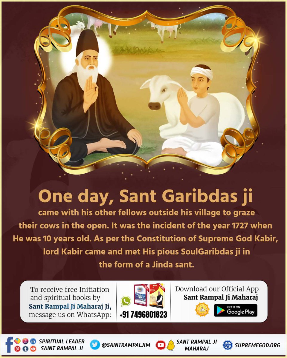 RadhaaDasi's tweet photo. #Who_Is_SantGaribdasJiMaharaj 
In 1727, God Kabir ji made ten year old boy Garibdas ji see Satlok. He explained the knowledge and took him under his refuge. – at shivpuri https://t.co/KZRFhsdh9U