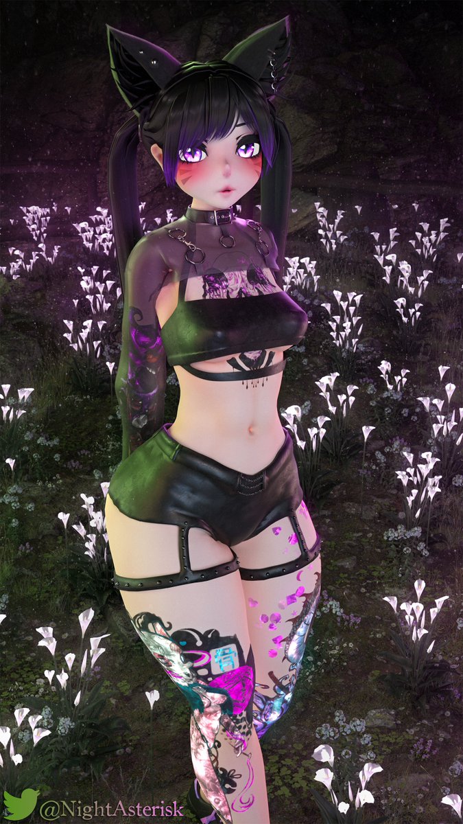 NightAsterisk's tweet image. Saw a cool world called NeiR: Automata Flowers so I mediocrely slapped this together I guess. Def some issues but I'll just leave it at this.

Avi by BeardieChan beardiechan.gumroad.com

#VRChat #VRC #b3d #Blender3D