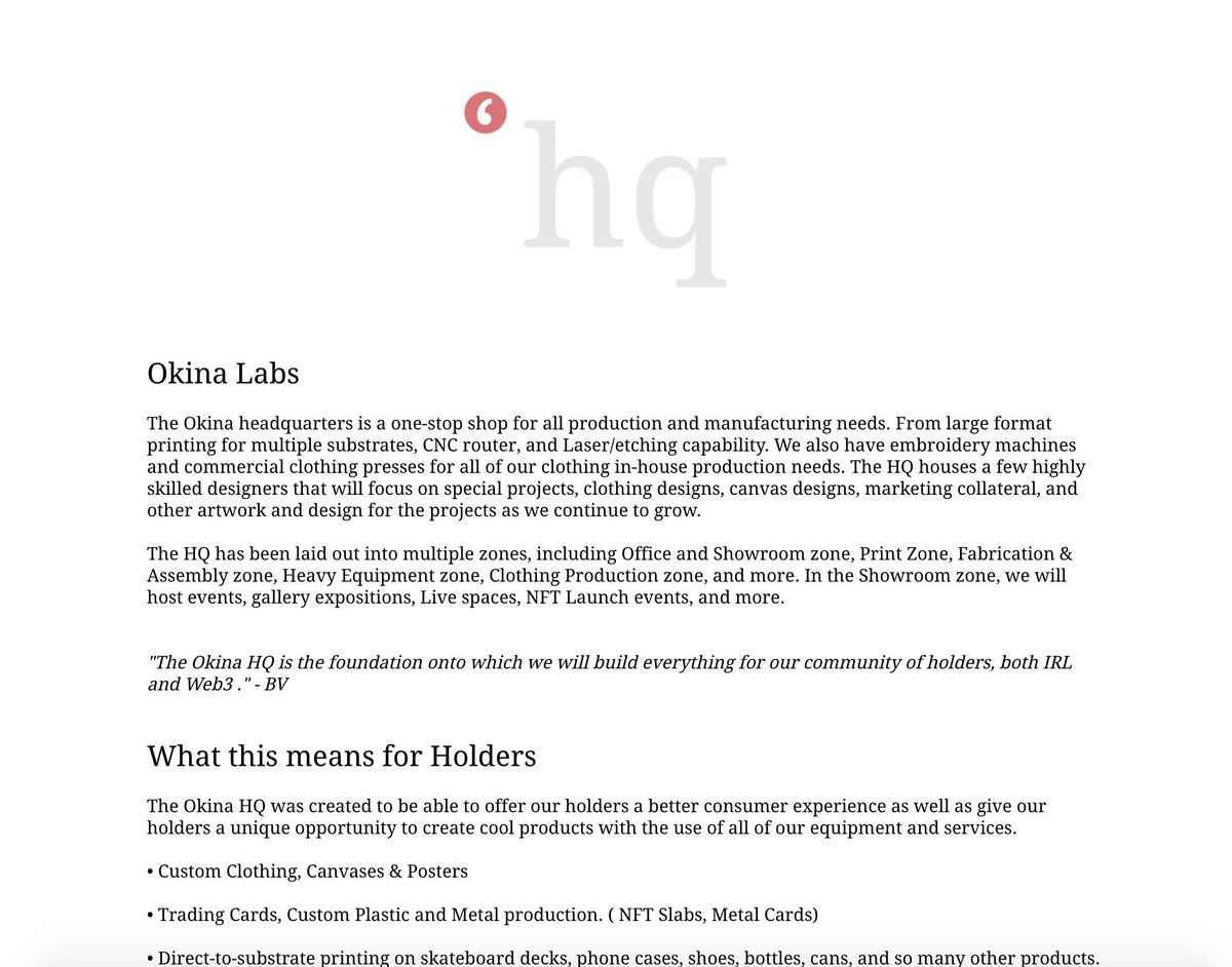 imbryanvee's tweet photo. Hey fam, 

It is with great pleasure that we announce the release of our V1 OKINA WHITE PAPER. I couldn't be more excited to share our vision with you and provide an overview of the concrete steps we plan to take to achieve our goals. @okinalabs 
👇❤️
https://t.co/vrgMouauYX https://t.co/eyWIkIBgKj