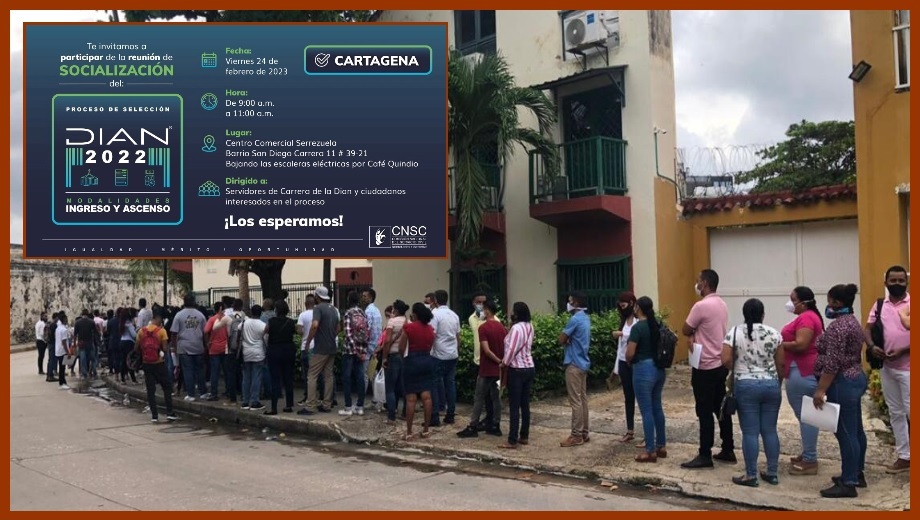 #Empleos
Si está buscando empleo acuda hoy al Centro Comercial La Serrezuela, de 9 a 11 a.m., donde personal de la <a href="/CNSCColombia/">Comisión Nacional del Servicio Civil</a> le explicará cómo podrá acceder a uno. En total hay 3.290 vacantes, de las cuales 232 son en #Cartagena 👉👉 revistametro.co/2023/02/24/la-…
( <a href="/DIANColombia/">DIANColombia</a> )