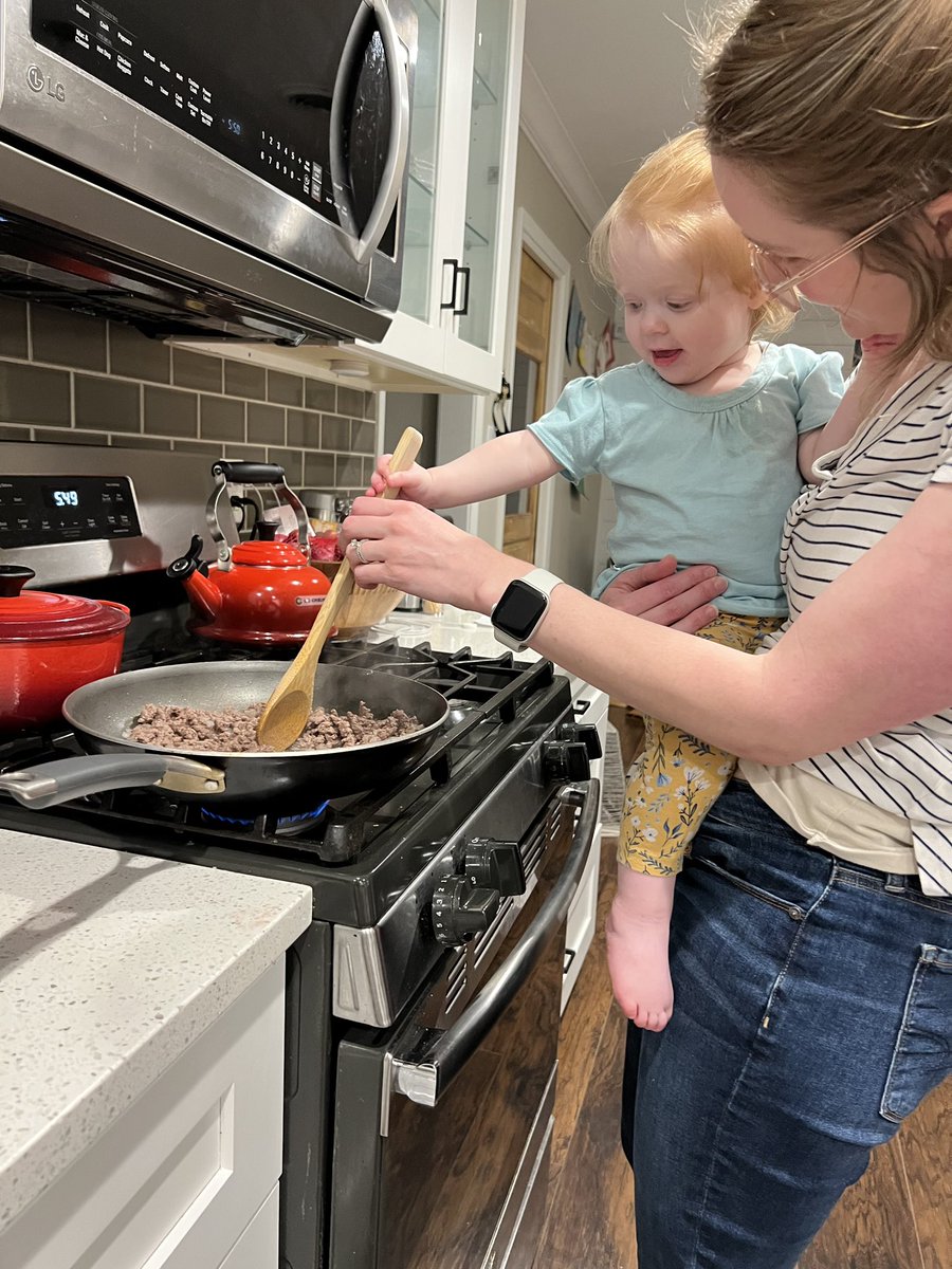 This morning every student had the opportunity to help add ingredients to our class chili! My students loved seeing that Riley Kate even helped me brown the meat to prep for today. We had so much fun making chili for the 1st Grade Cook-off today! #bengalpride