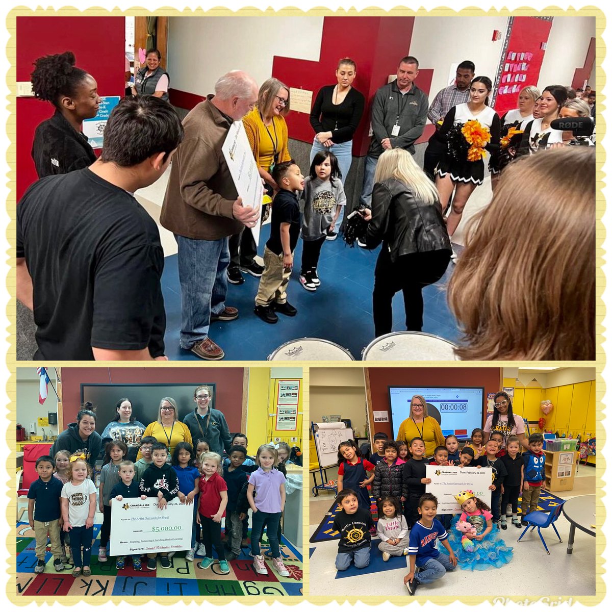 Thank you to the CISD Education Foundation for awarding The Artist Outreach a $5,000 grant so our Pre-K students will be able to continue learning songs, the alphabet, syllabication and much much more through playing drums. <a href="/OfficialCISD/">Crandall ISD</a> <a href="/EdFoundCISD/">CISD Ed.Foundation</a>
