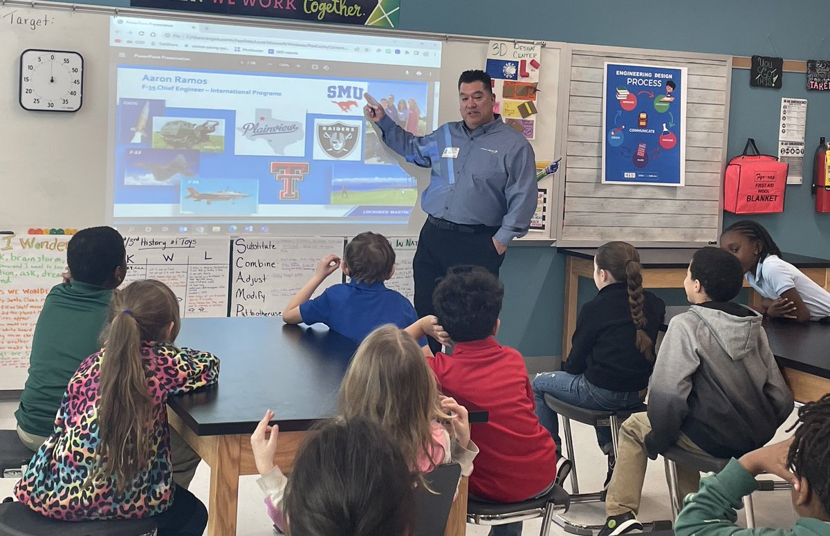 CrowleyISD's tweet photo. As a part of Discover Engineers Week and Crowley ISD's commitment to STEM Plus for All, engineers from @LockheedMartin visited every elementary, middle school and both ninth-grade campuses in our district this week. #CrowleyPrideUnified #CISDSTEMPLUS https://t.co/TNoTwQczDt