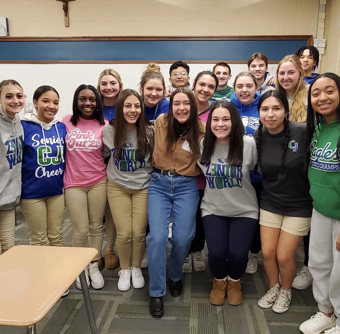 Today Kiara, CJ class of 2018, &amp; 5th yr senior engineering major at UD, shared her vocation story w/some of our seniors. What a great witness she was of how to live out your faith in college. She also shared how the Marianist founders have influenced her choices &amp; career!