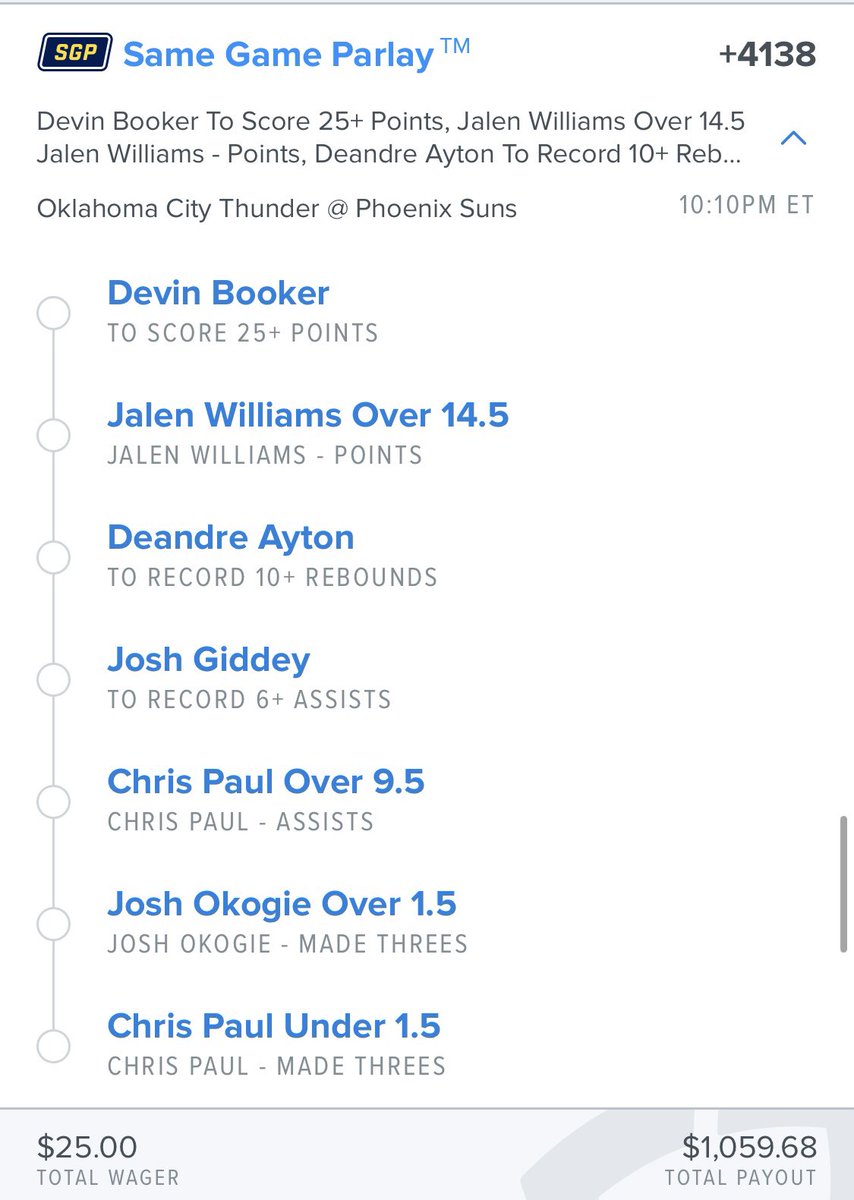 FantasyGenius4U's tweet image. Suns/Thunder SGP 🙏🏼
