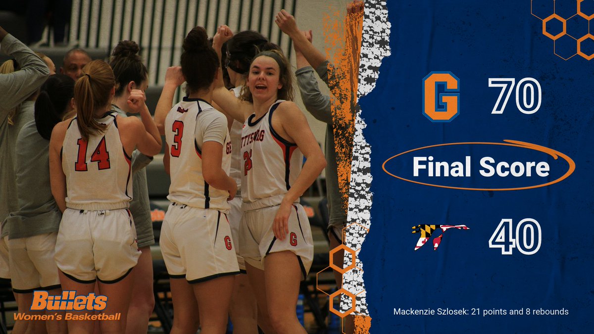 gburgbullets's tweet photo. CHAMPIONSHIP BOUND!!! Women's basketball takes a HUGE 30-point win over Washington in the semi-final round and will defend their championship title. Szlosek led all scorers with 21. Bullets will take on Hopkins on Sunday, game time tbd. 🔶🔷 #GoBullets #d3hoops https://t.co/9kYqqTHWnb