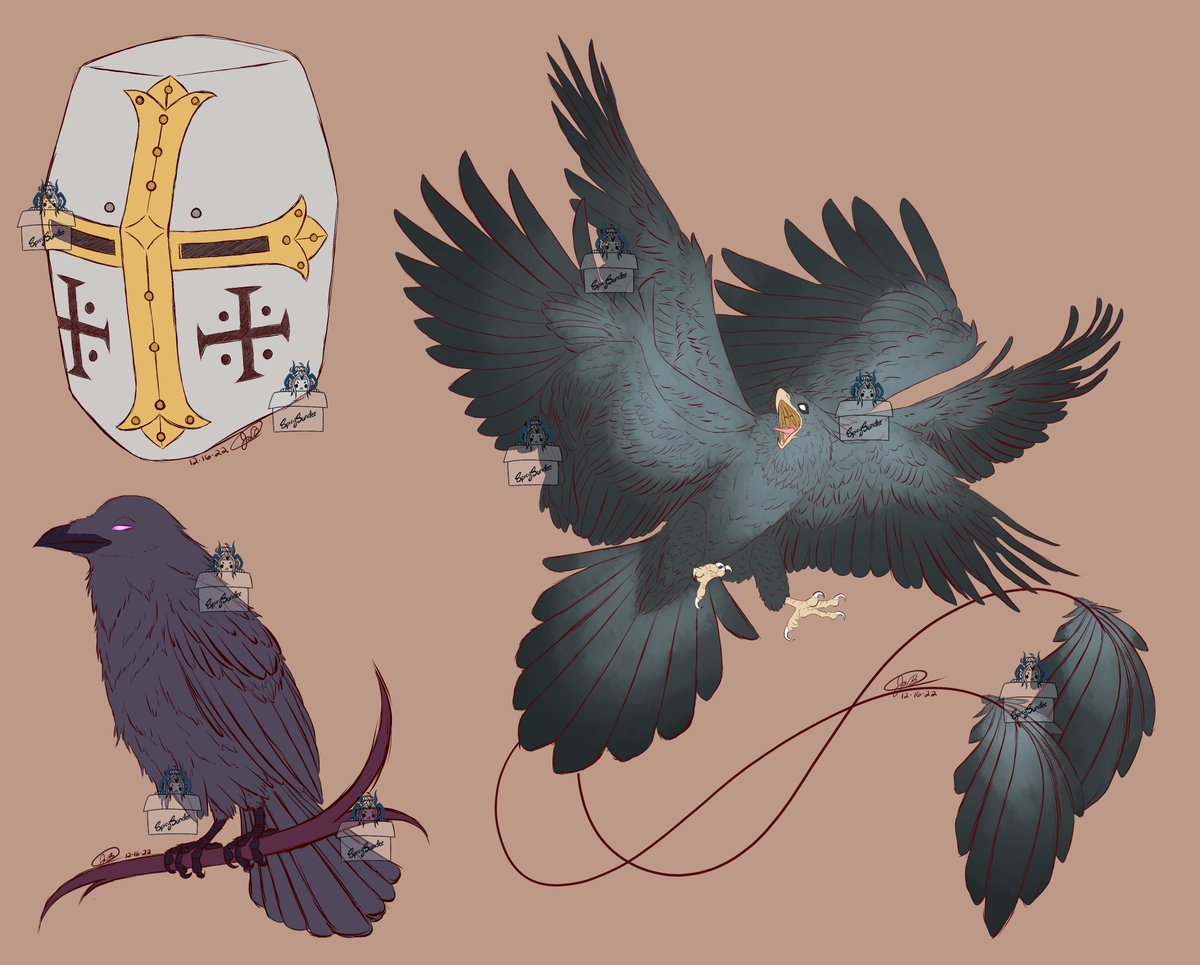 SpicySundee's tweet photo. Finished tattoo designs commission for @ Templar on discord!

#commission #art #commisionsopen #tattoo #tattoodesign #thunderbird #raven https://t.co/79GrINzeFe