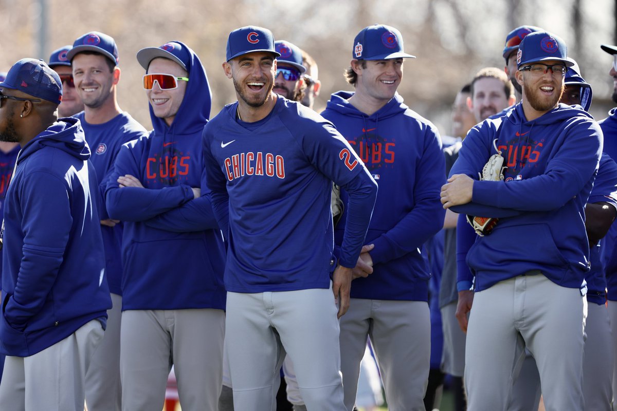 Cubs's tweet image. Tomorrow’s forecast: 100% chance of Cubs baseball.

#NextStartsHere