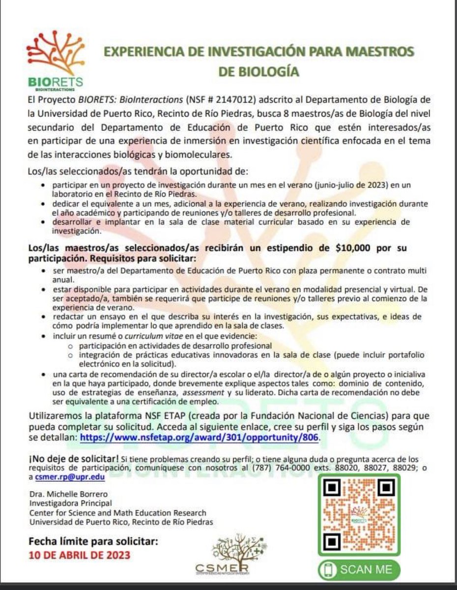 MichelleBorrer4's tweet photo. Maestros de Biología del DEPR- Solicita https://t.co/2Qvt1anktK