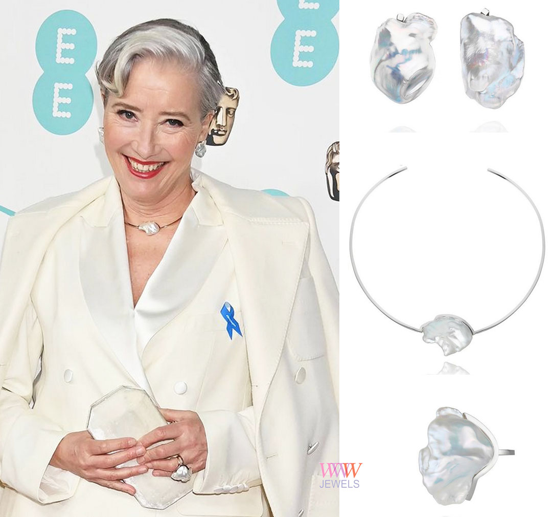 There was plenty of pearl power at 2023 #BAFTAs From #EverythingEverywhereAllAtOnce star #kehuyquan Stephen Dweck flower brooch to #goodlucktoyouleogrande actress  #emmathompson Baroque suite of pearl jewelry

whoworewhatjewels.com/best-jewelry-a…