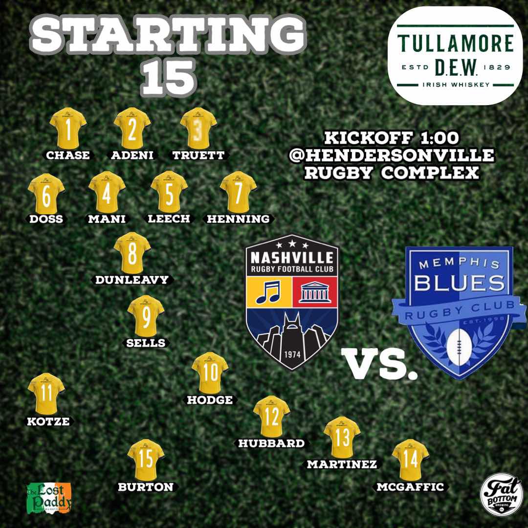 Starting 15 has been announced! Who are you most excited to see on the pitch? Comment and let us know. #rugby #nashvillerugby #nashville #NashRugby