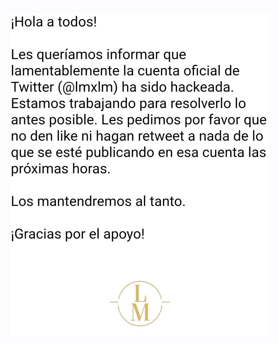 IC_LM's tweet photo. ATENTO AVISO a la comunidad Luismiguelera #LuisMiguel https://t.co/SFci3WNVLJ