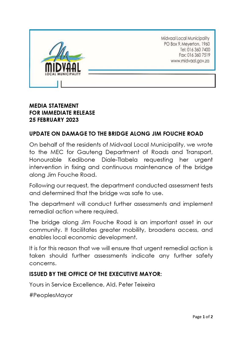 Executive Mayor Peter Teixeira tweet media