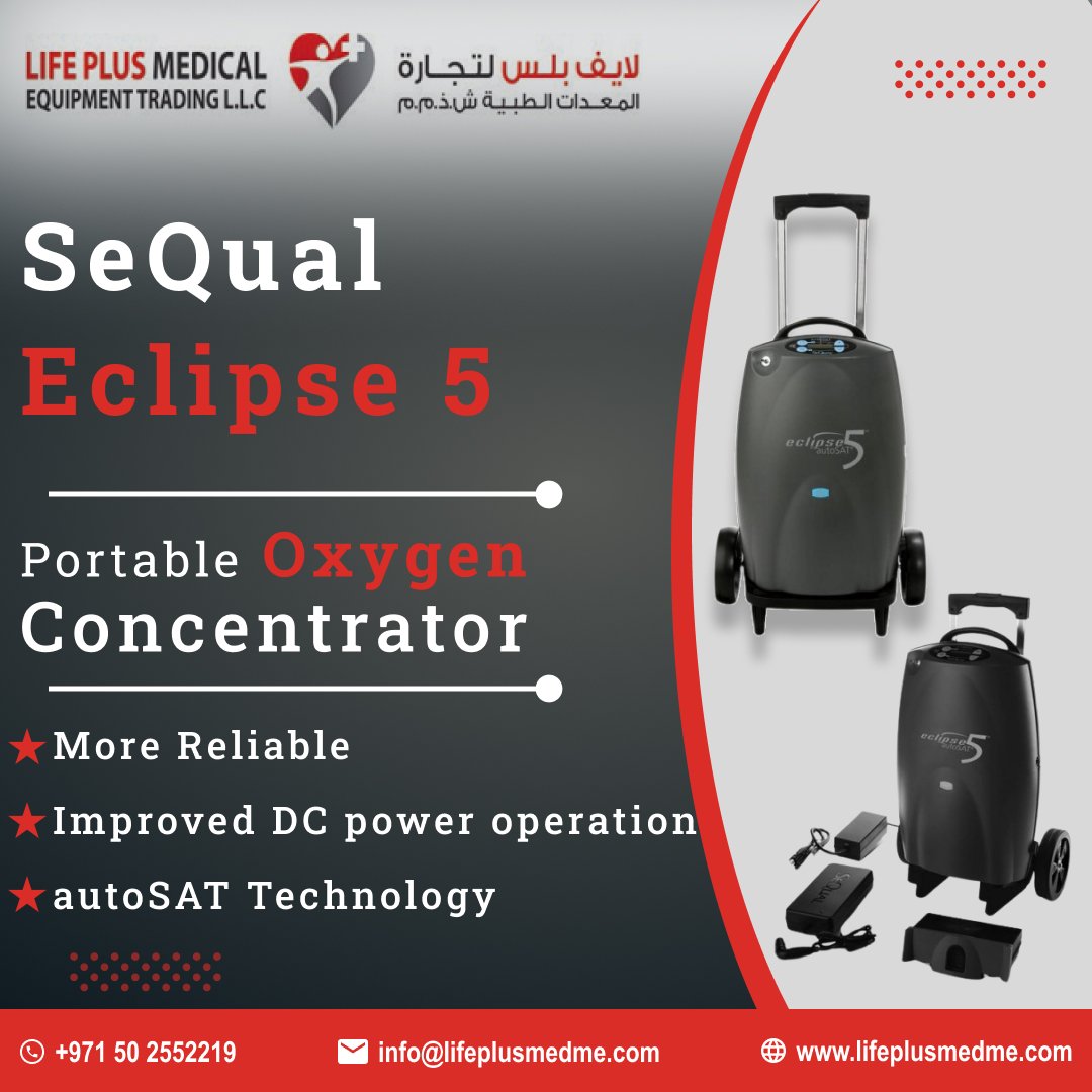 LifePlusMedica1's tweet photo. The new generation of SeQual Eclipse raises the bar for POC performance.

Contact us
Call: +971 50 2552219
Visit: https://t.co/XSA2n1qY1v
.
.
.
#LifePlus #SeQualEclipse5 #PortableOxygenConcentrator #OxygenTherapy #COPD #ChronicIllness #LungDisease #MedicalEquipment https://t.co/3DgiY98rth