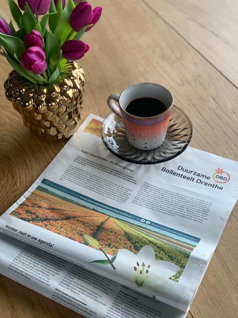 De dag goed beginnen! ☕️ Maak kennis met Duurzame Bollenteelt Drenthe 🤝 <a href="/Westervelder1/">Westervelder</a> 

Geen krant? ⬇️
duurzamebollenteeltdrenthe.nl/nieuws 

#duurzamebollenteeltdrenthe #westerveld #bollenteelt #lelieteelt #tulpen