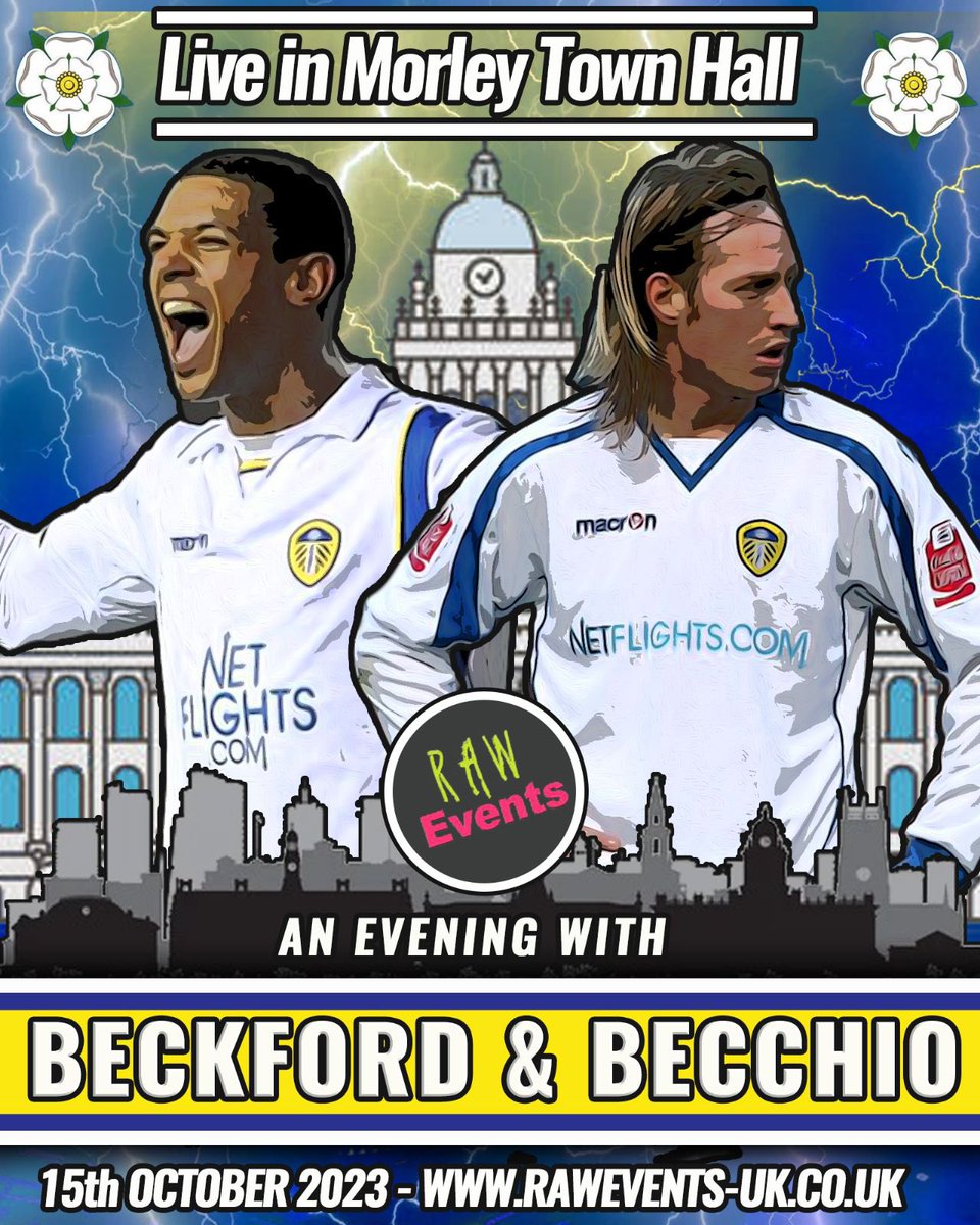 AntRawevents's tweet photo. 🆕 An Evening with Beckford &amp; Becchio
📅 15th October 2023 
🎫 https://t.co/9a7tJKP2gD
#Leeds #tickets #LUFC https://t.co/d3l0rUzCHc