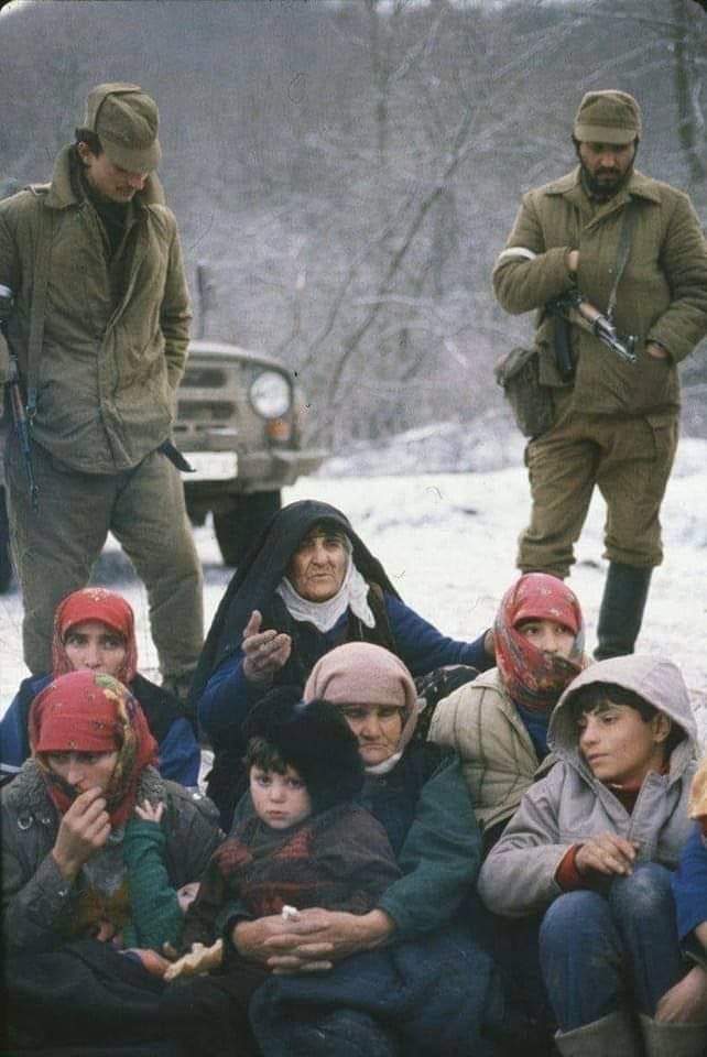 abramilx's tweet photo. #Khojaly, 1992 
#Armenian occupants took captive the #Azerbaijani women and children who were trying to run into the forest. What happened with then are still unknown. https://t.co/3EWr9GtnfJ