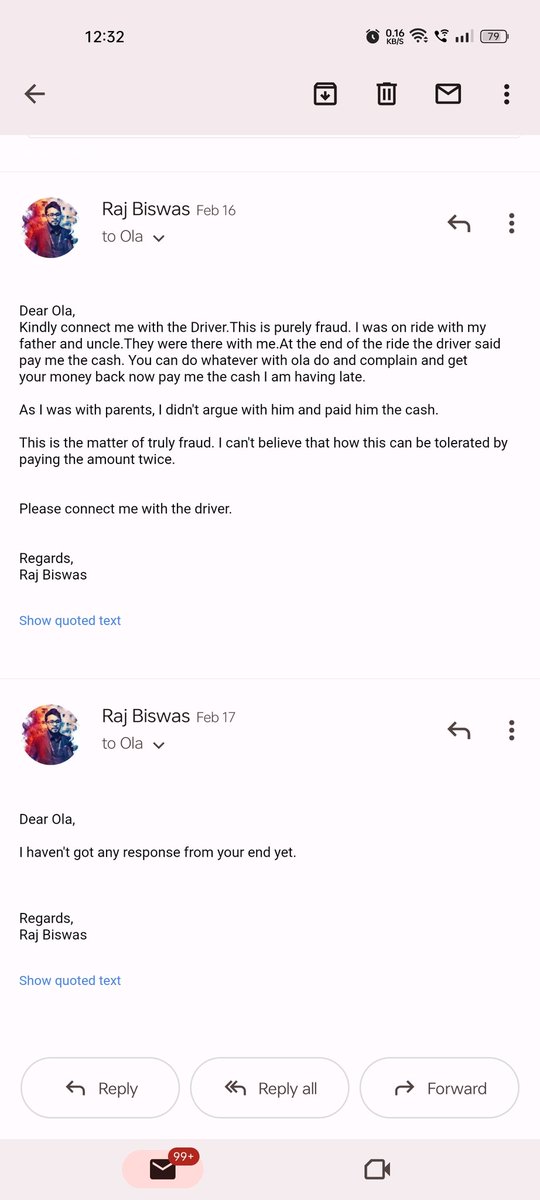 rajbiswas56's tweet photo. This is how ola scams people.
Worst Customer Service 
@Olacabs
@Ola_Delhi

#olacabs #olafraud #olascam #olacustomersupport
#worstcustomerservice

I booked a ride on 13 Feb 2023, CRN No. 7091602116 from Airport to my home. They deducted a double cash amount.
Refer the screenshot👇 https://t.co/gRp9K7BKiQ