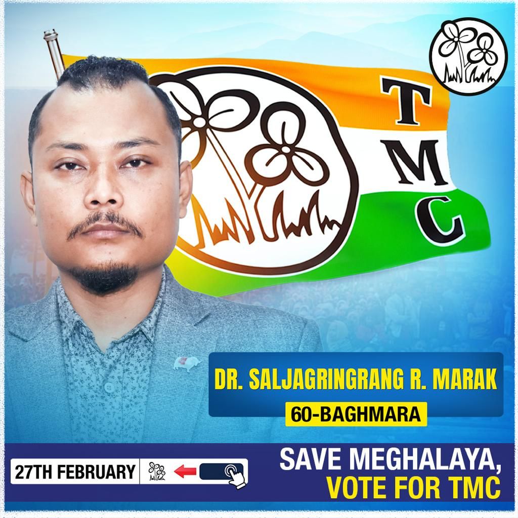 AITC4Meghalaya's tweet photo. Baghmara Candidate Dr. @Saljagringrang shall strive towards all-round development of the people.

To witness an era of progress-

✅Vote for the twin flowers 
🗓27th February 2023

#VoteForTMC https://t.co/5InyMMReTS