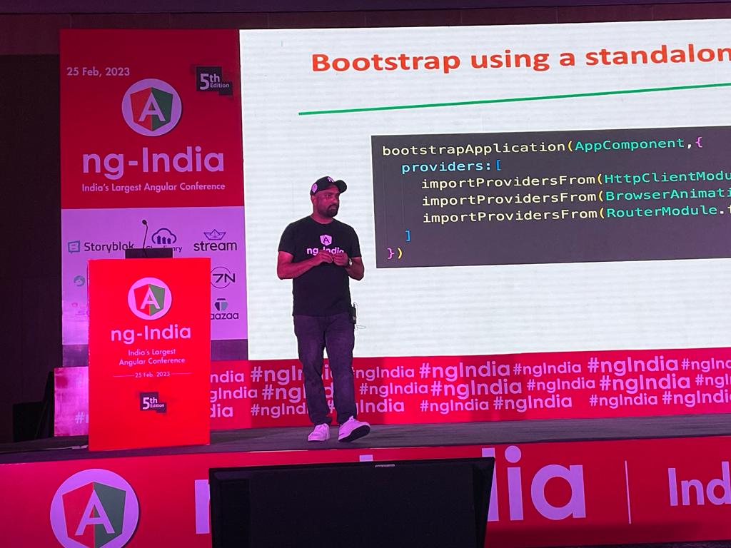 pankajparkar's tweet photo. "Standalone components" by @debug_mode 

#ngIndia #angular #ngIndia2023 https://t.co/JzcmEBdfpD