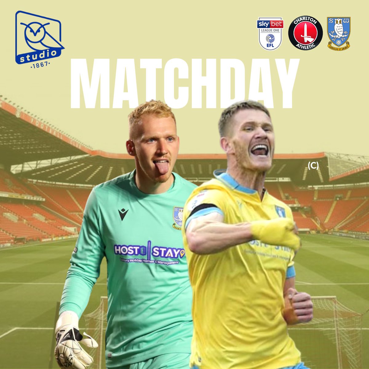 Studio1867's tweet image. 𝑴𝑨𝑻𝑪𝑯𝑫𝑨𝒀 🦉

📍 The Valley, London SW7
🕒 3pm 

Safe travels to all heading down to Charlton this morning 👏

UTO! #SWFC