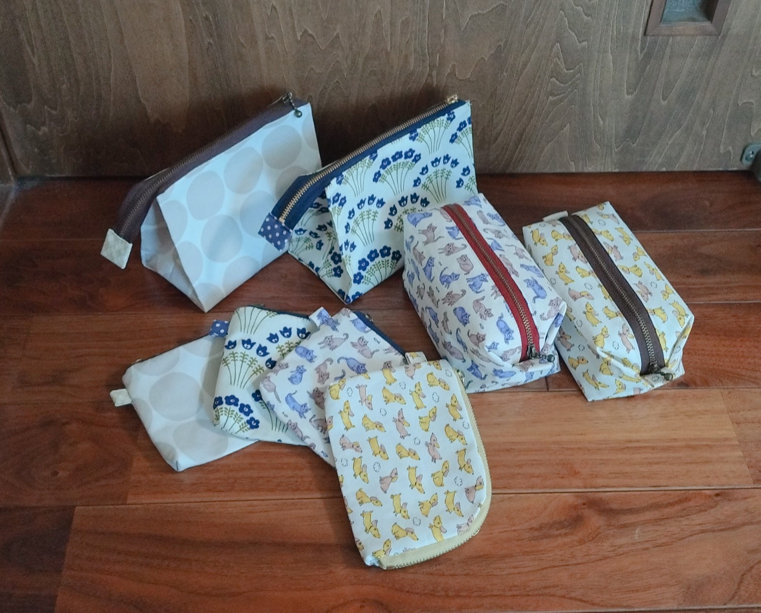 かすみ草◎Handmade L字型ポーチ❣️4点セット◎ With gusset] L-shaped zipper wallet/pouch - YouTube