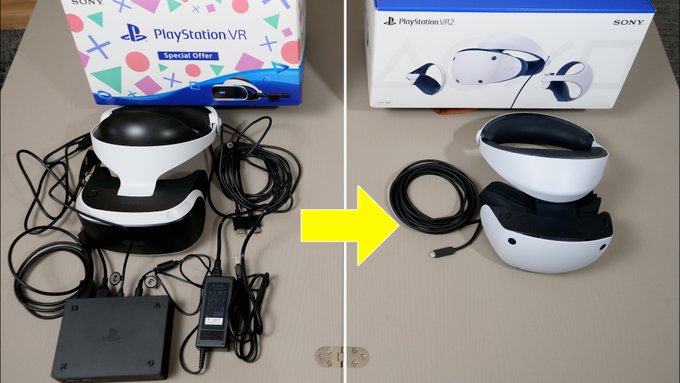 ミスターVR / Mr.VR🕶 - 初代PSVR1とPSVR2の配線の違いをご覧ください https://t.co/ojTHUxA7tK https://t.co/QQXDcERWMw