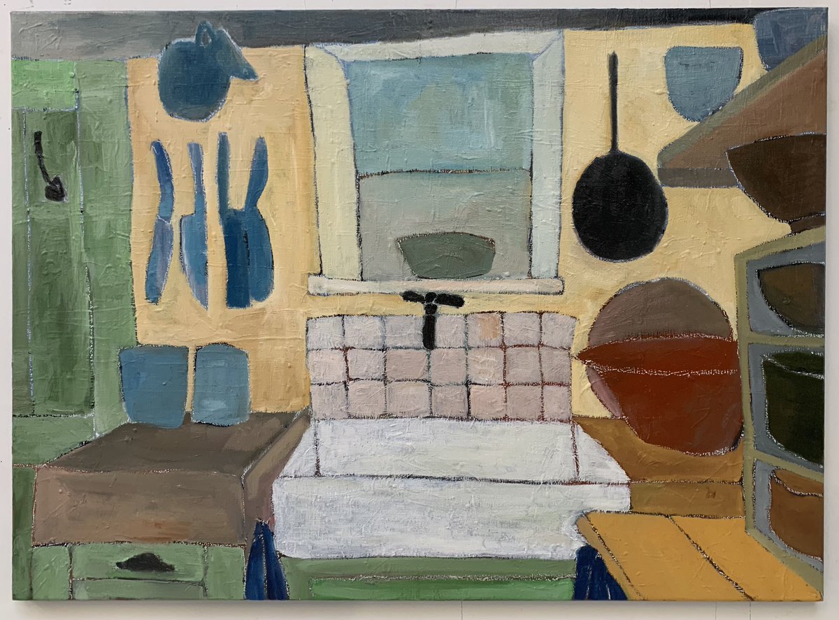 Nieuw!
Olie op linnen, 80x 110cm. sophiewalraven.nl/product/keuken…