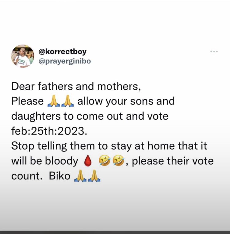 DjOscar_P's tweet photo. Election Day come out and vote #LP #ObiDatti @prayerginibo #ElectionDay #Elecciones2023 #Nigeriadecide2023 https://t.co/GZAmPsNosn
