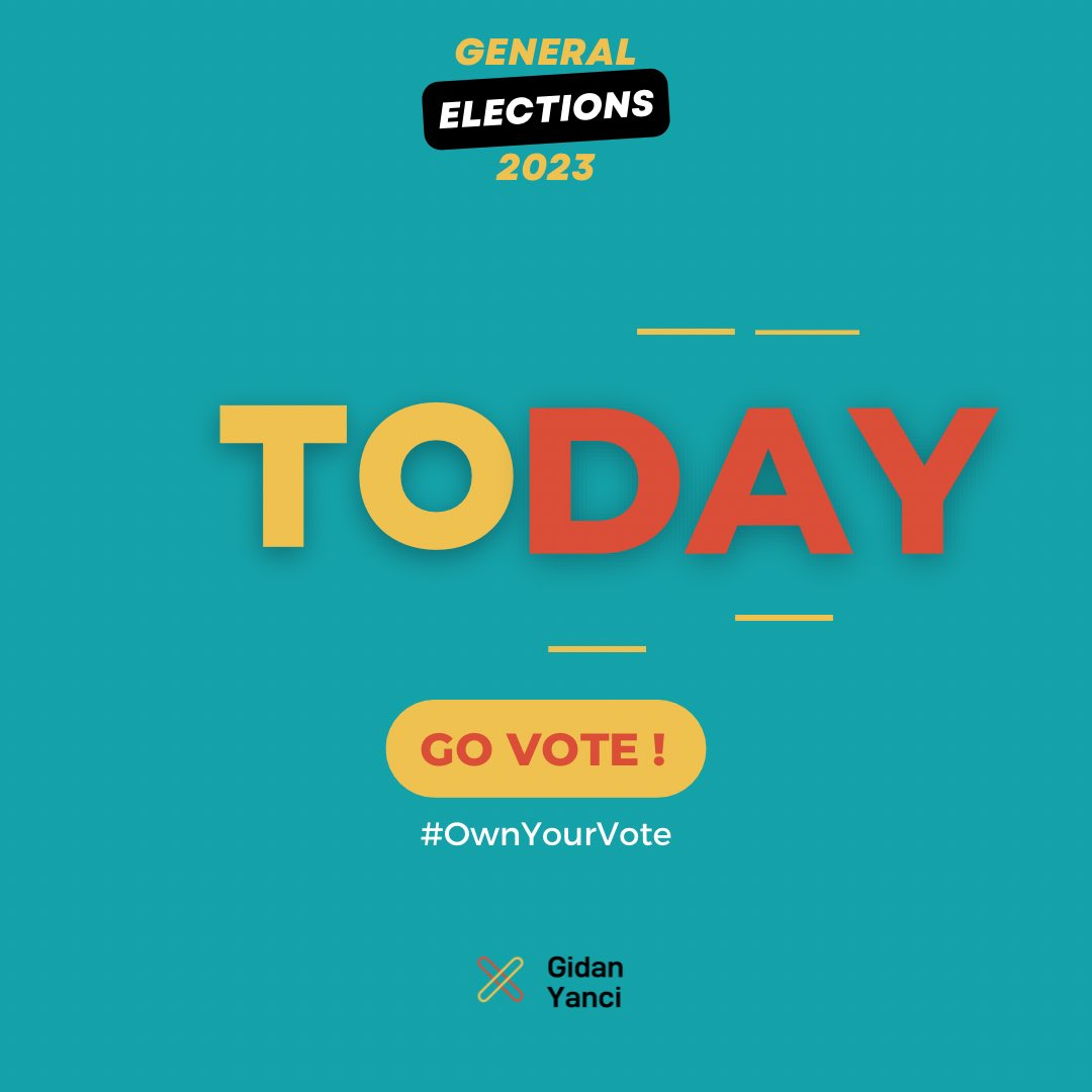 Nigeria’s 2023 General Elections is TODAY !

Go out and VOTE 👏🏾
#nigeriadecides #elections2023🇳🇬 #youthvotecountng #yvotenaija