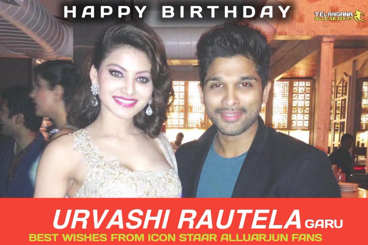 Happy Birthday To  Gorgeous Actress  @UrvashiRautela Garu ❤

All The Best For Upcoming Projects🤝
From Icon StAAr @alluarjun Fans ❤

#HBDUrvashiRautela #UrvashiRautela 
#HappyBirthdayUrvashiRautela