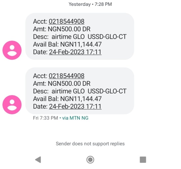 Chrysanprim's tweet photo. @gtbank my acct balance and my book balance varies by a difference of #1600. Yesterday #500 was credited twice from my account for airtime even though I didn't make any transaction as to that effect. Early this month, #100 and #500 respectively were credited from the same acct. https://t.co/qbeORF391Q