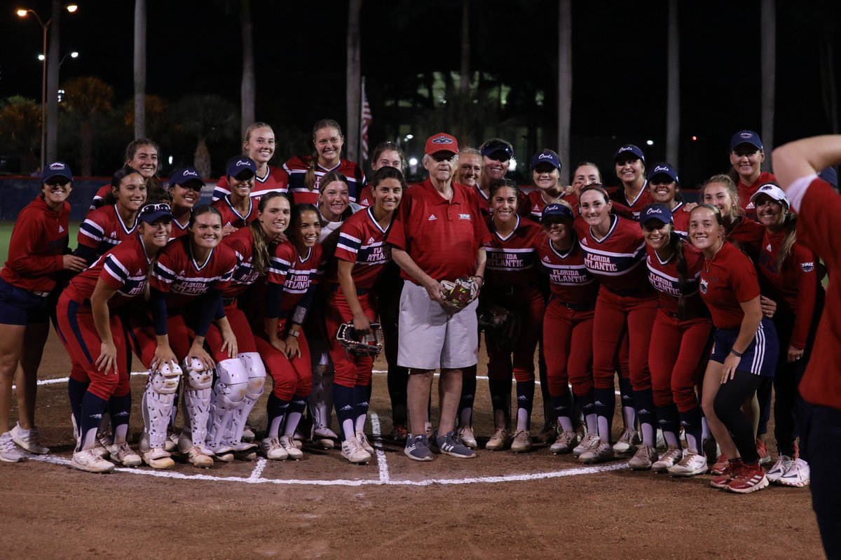 FAUSoftball's tweet photo. Joan Joyce's brother, Joey, threw out the ceremonial first pitch tonight as we honor the legend with the Joan Joyce Classic.

Forever in our hearts, JJ ❤️ https://t.co/DHV1owpFci