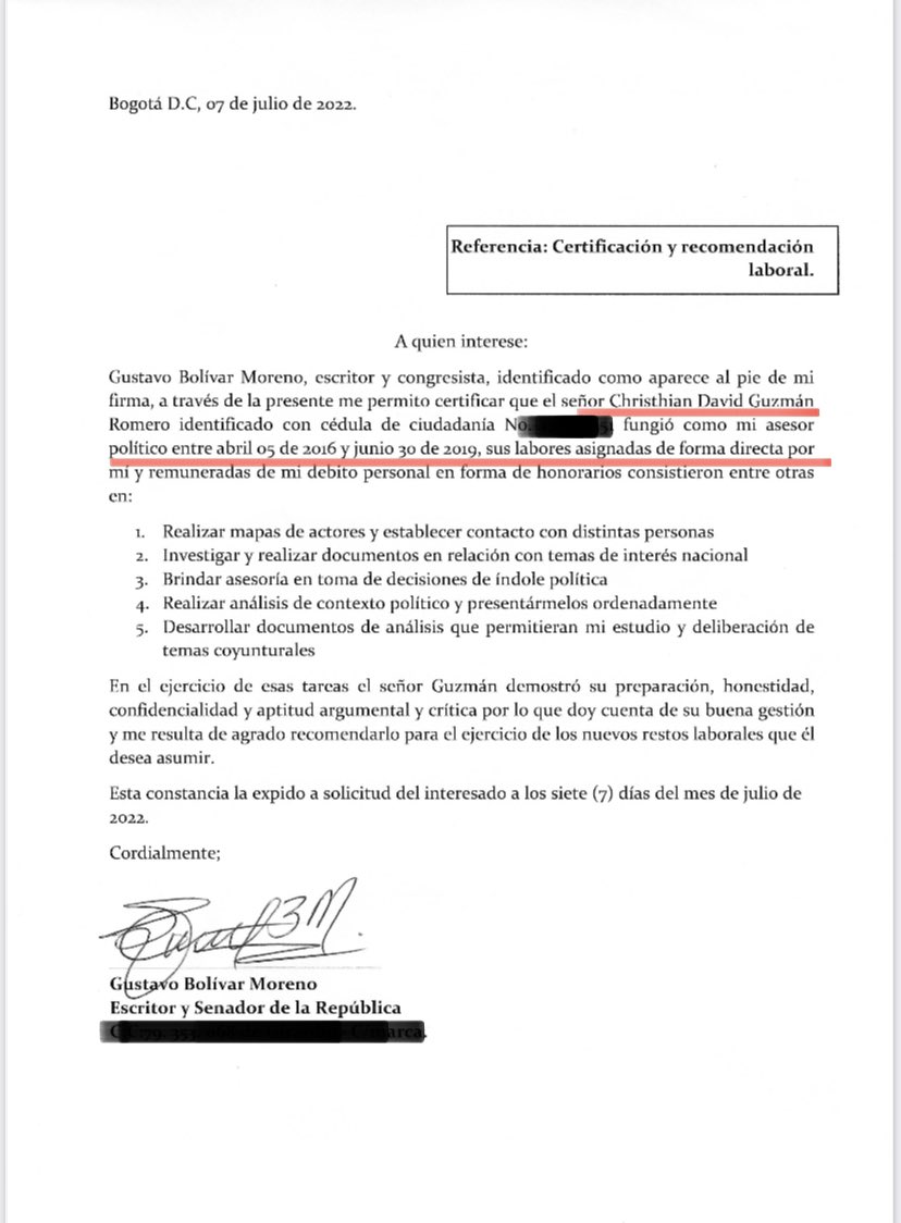 MargaritaRepo's tweet photo. Yo si quiero preguntarle al señor @GustavoBolivar, que se autoproclama adalid anticorrupción, ¿por qué ayudó a Susana Boreal para que contratara en su UTL al novio que no tenía ni los estudios, ni la experiencia para ese cargo? 

Eso es nepotismo y corrupción. https://t.co/lrZ3VgPSiM