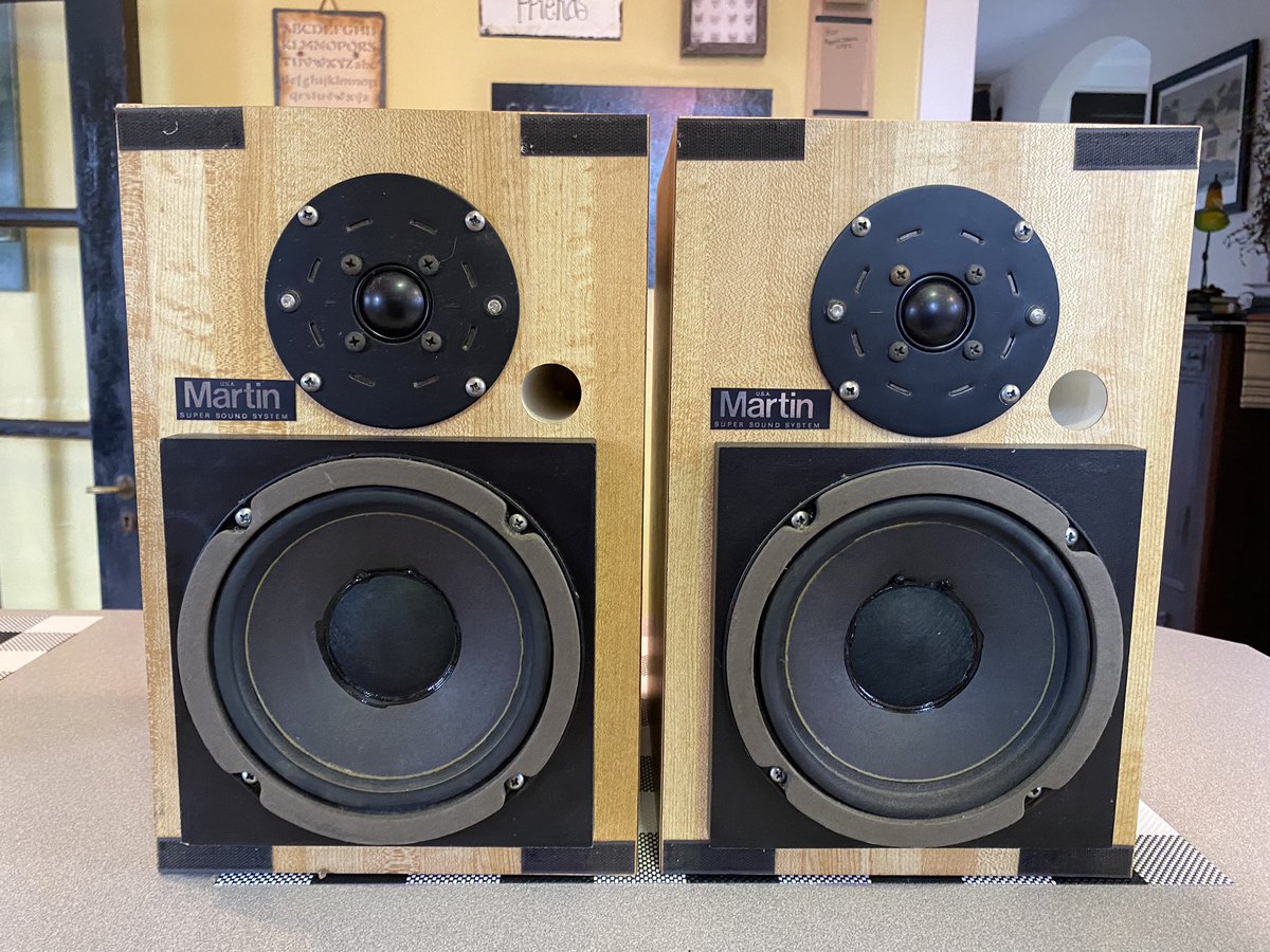 speers56's tweet photo. Time to rehab these 44 year old Martin Gamma Gold 2006Ms
Replaced the original SEAS H107s with new H1189s from Madisound Speaker Components.
Some mods req’d
Made a template to help
Had to fix the + wire on one
Testing checks out. @mofisoundlab Waiting for Columbus sounds great ‼️ https://t.co/dQhZwNKaye