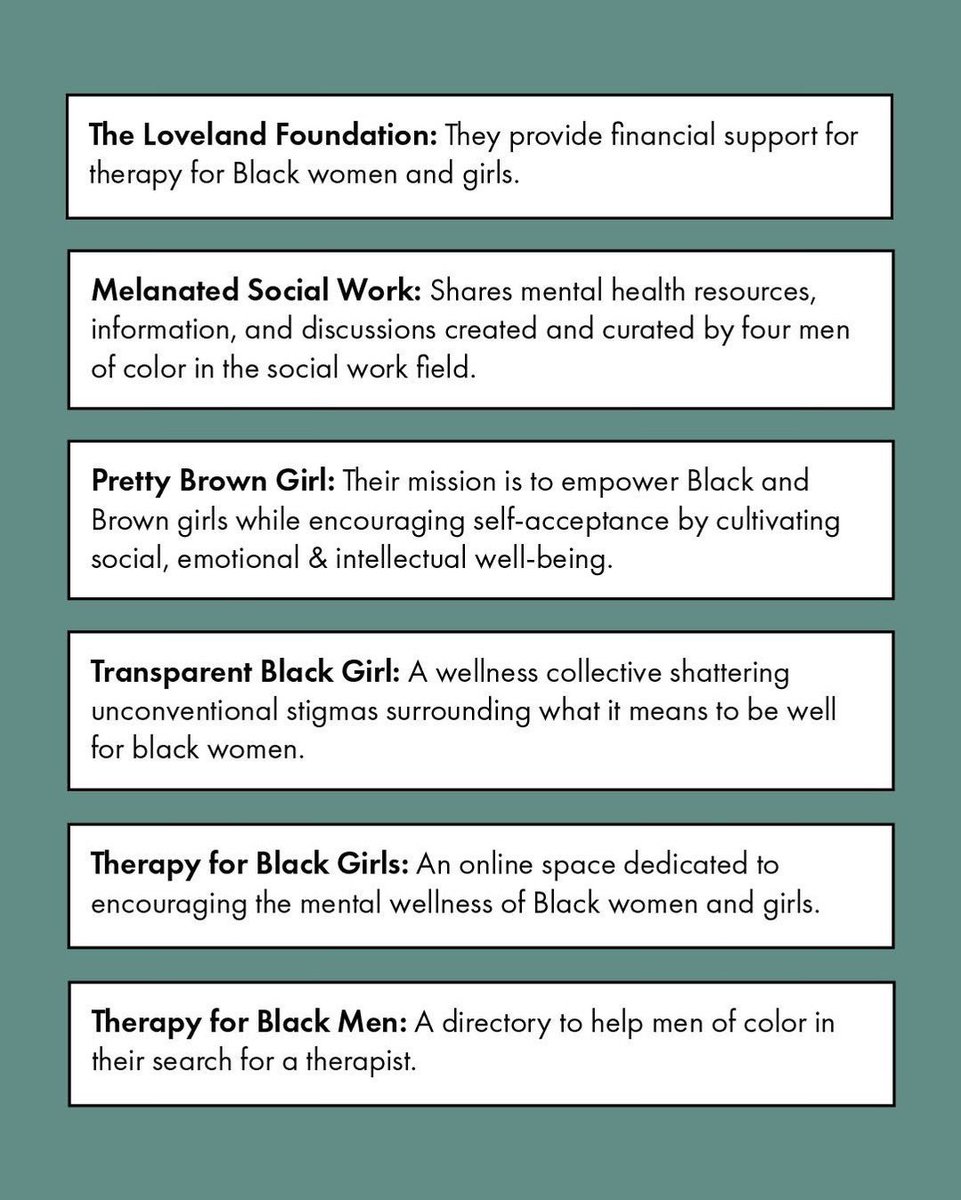 “Mental health doesn't discriminate, and neither should access to care. 

Please take a moment to check out these mental health organizations that are doing incredible work regarding #blackmentalhealth.⁠”
@PsychHub