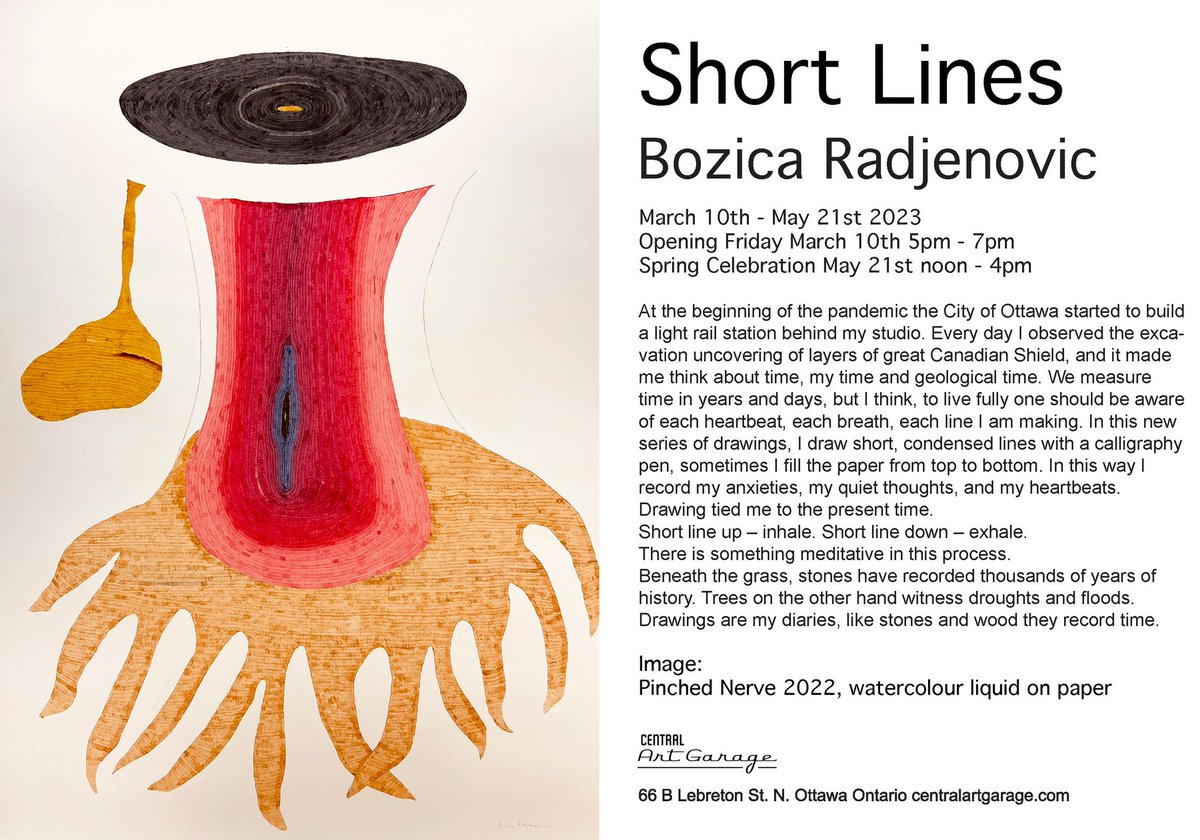 CAGOttawa's tweet photo. Upcoming exhibition with Bozica Radjenovic https://t.co/a5QB6E1tC5