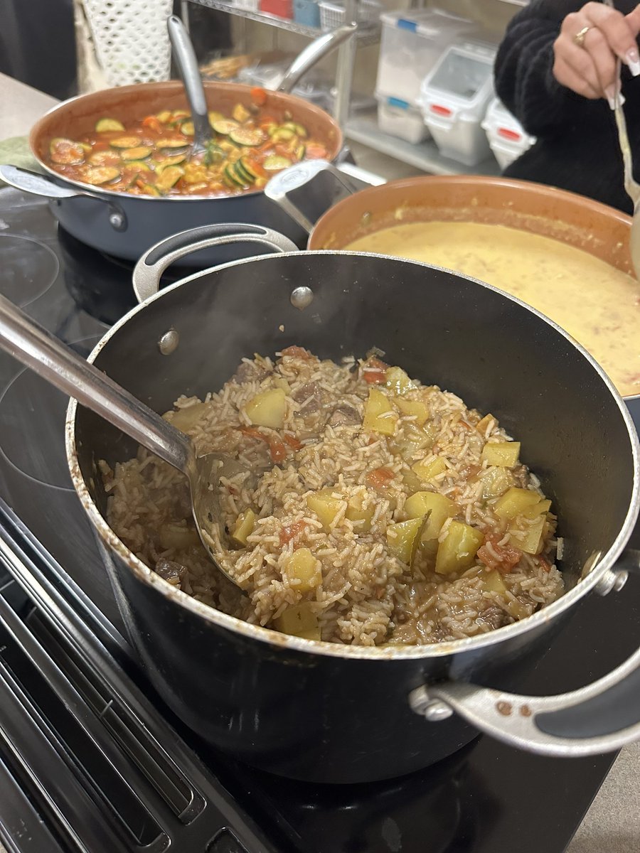 MWHS_Culinary's tweet photo. African cuisine was on the menu today! So much fun and the kids killed it! Couscous with roasted vegetables, African curry, Morrocan chicken stew, Pilau with beef, rice and potatoes and Ginger Malva cake with apricot - so flavorful! So proud to be their teacher! https://t.co/T7jSsXrKj5