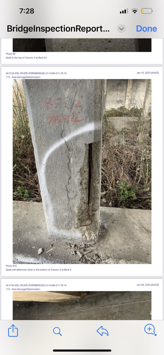 caroline95536's tweet photo. Yikes. She’s showing her age. Pics from @CaltransDist1 Fernbridge inspection report. https://t.co/pY5VMw21a4