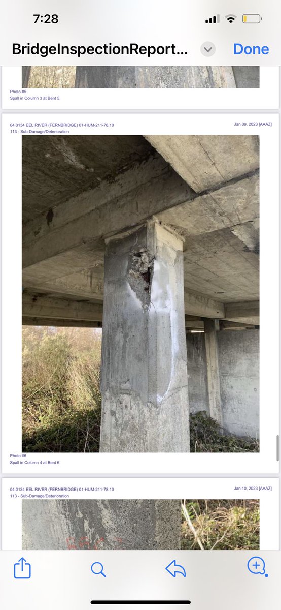 caroline95536's tweet photo. Yikes. She’s showing her age. Pics from @CaltransDist1 Fernbridge inspection report. https://t.co/pY5VMw21a4
