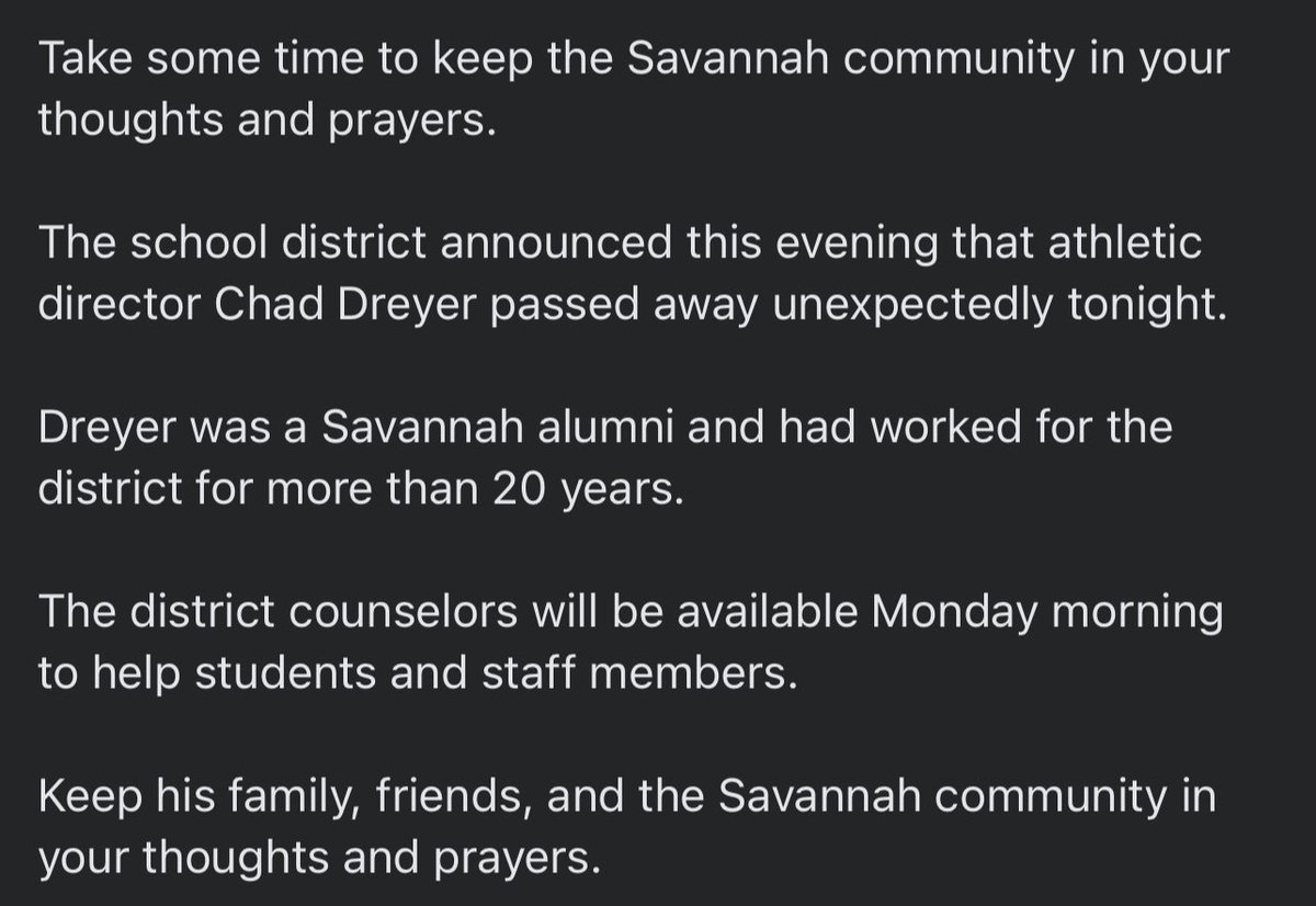 chrisRroush's tweet image. Life is precious. 

Chad was always great to me and never heard a bad thing about him. Send a prayer up for his family, friends and the Savannah community.