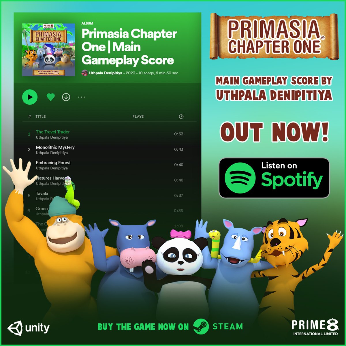Primasia1's tweet photo. @Primasia1  : Chapter One official main gameplay score by @UthpalaDenipit1  is out now! Listen to the full album on Spotify now!

Spotify album : https://t.co/WTRqdln6Sf

Buy Primasia NOW!
https://t.co/GClOrKlr6q

#ost #score #spotify #indiedev #indiegame #indiegamedev #indiegame https://t.co/mG44v8rP8o