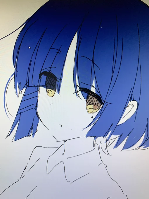 あ、楽しい、、、リョウ先輩描くの 