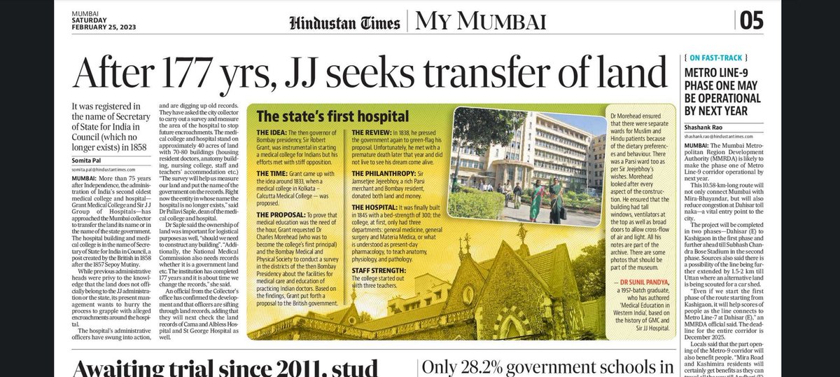 somitapal's tweet photo. 75 years after Independence, the administration of India’s 2nd oldest medical college &amp; hospital –GMC and Sir JJ Hospital- approaches Mumbai collector to transfer the land in its name or in the name of the state government
name. #heritage  
https://t.co/on8GuvpkrC… https://t.co/Kt5rzsd5wO