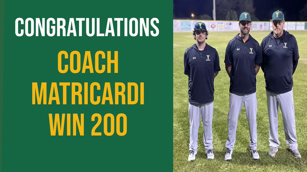 Congratulations to Coach Matricardi on earning career win number 200 tonight against Suwannee! Congrats Coach on a milestone accomplishment! #YuleeBaseball #HornetBaseball #🐝⚾️ #OnTheRise #FHSAA