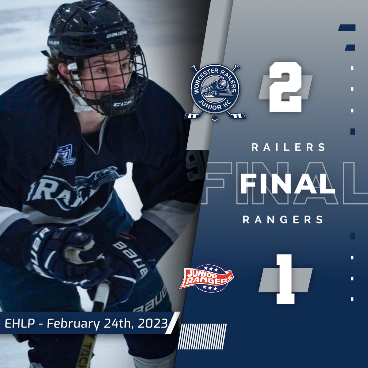 Comeback Kidd! Myles and Celli score in the third period and Dom “The Wall” Walecka stands on his head with 38 saves to lead us past BJR!

#GetOnBoard #EShow